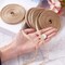 Pandahall 5 Rolls Natural Burlap Fabric Ribbon 1/4 inches Tan Jute Linen Ribbon Rolls for Party Decoration, DIY Crafts Gift Wrapping Bows Making